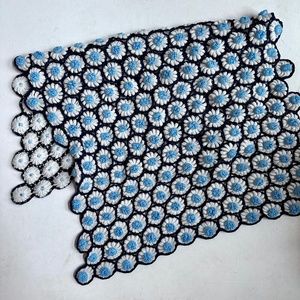 Vintage Cottagecore Crochet Knit Afghan Blanket Throw